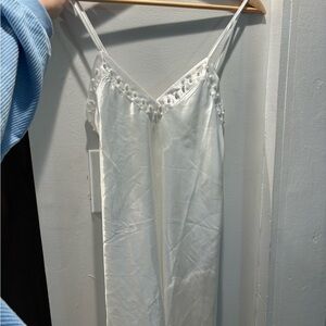 Elegant White Satin Nightgown